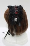 画像2: NOEMIE / ローズレースゴシックヘッドドレス  ブラック/レッド H-25-12-04-082-LO-AC-NS-ZH (2)