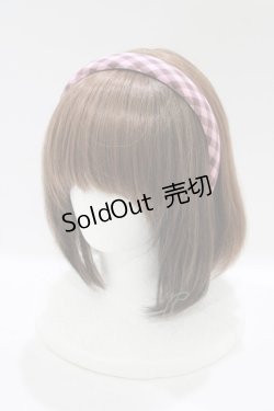 画像1: an another angelus / レトロギンガムカチューシャ  ピンク H-25-12-04-084-CA-AC-NS-ZH