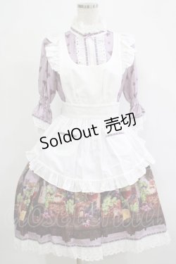 画像1: ALICE and the PIRATES / 秘密の冒険と幸せのワイナリー柄ワンピース Free パープル H-25-12-04-008-PA-OP-NS-ZH