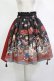 画像1: ALICE and the PIRATES / クリスの百鬼夜行〜宵に咲き誇る妖の華〜柄スカート Free 墨×エンジ（Black） H-25-12-04-011-PA-SK-NS-ZH (1)