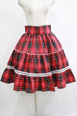 画像1: Eri Aino's collaboration / シャーロットの水曜日 フリルフレアスカート M レッド H-25-12-04-012-PU-TO-NS-ZH