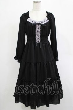 画像1: axes femme POETIQUE / オフショルティアード長袖ワンピース M ブラック H-25-12-04-016-AX-OP-NS-ZH