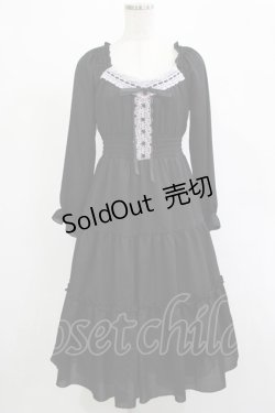 画像1: axes femme POETIQUE / オフショルティアード長袖ワンピース M ブラック H-25-12-04-016-AX-OP-NS-ZH