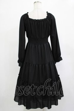 画像3: axes femme POETIQUE / オフショルティアード長袖ワンピース M ブラック H-25-12-04-016-AX-OP-NS-ZH