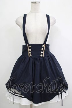 画像1: Blue rouge / サスペンダースカート Free ネイビー H-25-12-04-024-CA-SK-NS-ZH