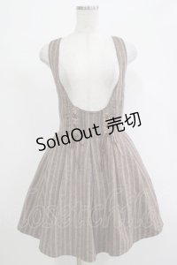 LIZ LISA / ストライプジャンパースカート Free ブラウン H-25-12-05-022-LO-OP-NS-ZH