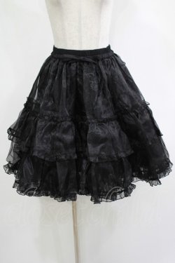 画像1: metamorphose / オーガンジーフリルパニエ Free ブラック H-25-12-05-026-ME-SK-NS-ZH