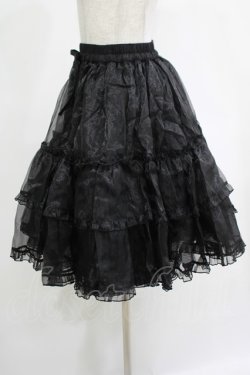 画像2: metamorphose / オーガンジーフリルパニエ Free ブラック H-25-12-05-026-ME-SK-NS-ZH