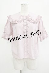 axes femme kawaii / 半袖丸襟コットンブラウス M ピンク H-25-12-05-030-AX-BL-NS-ZH