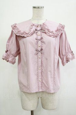 画像1: axes femme kawaii / 半袖丸襟コットンブラウス M ピンク H-25-12-05-030-AX-BL-NS-ZH