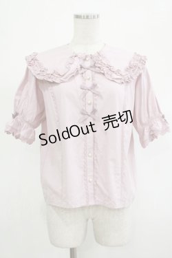 画像1: axes femme Kawaii / 半袖丸襟コットンブラウス M ピンク H-25-12-05-030-AX-BL-NS-ZH