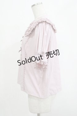 画像2: axes femme Kawaii / 半袖丸襟コットンブラウス M ピンク H-25-12-05-030-AX-BL-NS-ZH