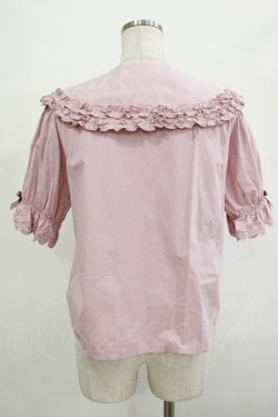 画像3: axes femme kawaii / 半袖丸襟コットンブラウス M ピンク H-25-12-05-030-AX-BL-NS-ZH