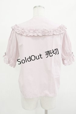 画像3: axes femme Kawaii / 半袖丸襟コットンブラウス M ピンク H-25-12-05-030-AX-BL-NS-ZH