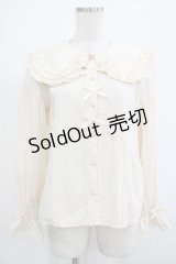 axes femme kawaii / 丸襟コットンブラウス M 生成り H-25-12-05-031-AX-BL-NS-ZH