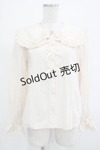 axes femme kawaii / 丸襟コットンブラウス M 生成り H-25-12-05-031-AX-BL-NS-ZH