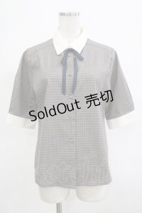 Fi.n.t / タイ付きチェッククレリック5分袖シャツ Free GRAY×NV H-25-12-05-032-CA-BL-NS-ZH