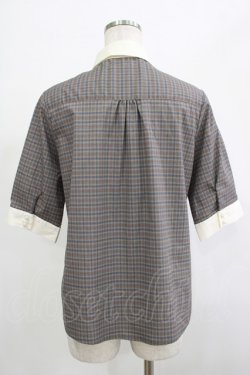 画像3: Fi.n.t / タイ付きチェッククレリック5分袖シャツ Free GRAY×NV H-25-12-05-032-CA-BL-NS-ZH