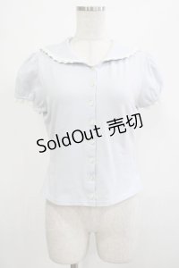 Innocent World / ローズレースセーラーカットソー Free サックス H-25-12-05-034-IW-TO-NS-ZH