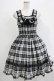 画像1: BABY,THE STARS SHINE BRIGHT / タータンチェックリボンシャーリングプリンセスジャンパースカート Free ブラック H-25-12-05-004-BA-SK-NS-ZH (1)