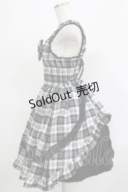 画像2: BABY,THE STARS SHINE BRIGHT / タータンチェックリボンシャーリングプリンセスジャンパースカート Free ブラック H-25-12-05-004-BA-SK-NS-ZH
