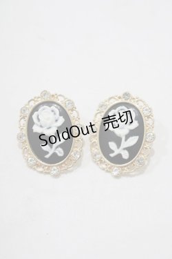 画像1: m petit by misako / AMフラワーイヤリング  ブラック H-25-12-05-048-LO-AC-NS-ZH