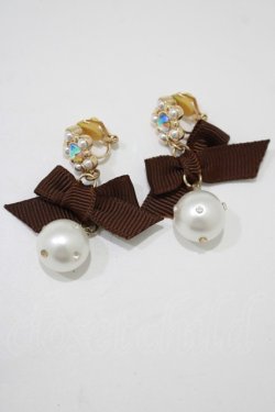 画像1: m petit by misako / AMPLサガリイヤリング  ブラウン H-25-12-05-050-LO-AC-NS-ZH