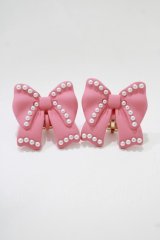 m petit by misako / AMPLリボンモチーフイヤリング  ピンク H-25-12-05-051-LO-AC-NS-ZH