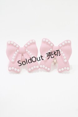 画像1: m petit by misako / AMPLリボンモチーフイヤリング  ピンク H-25-12-05-051-LO-AC-NS-ZH