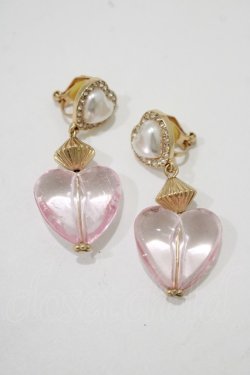 画像1: m petit by misako / AMハートイヤリング  ピンク H-25-12-05-052-LO-AC-NS-ZH
