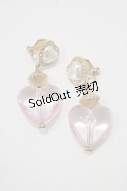 画像1: m petit by misako / AMハートイヤリング  ピンク H-25-12-05-052-LO-AC-NS-ZH