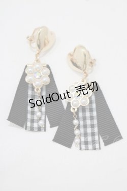 画像1: m petit by misako / AMPLチェックイヤリング  ブラック H-25-12-05-053-LO-AC-NS-ZH
