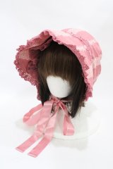 ALICE and the PIRATES / ヴィクトリアンカード柄ボンネット  ピンク H-25-12-05-1001-PA-AC-NS-ZH