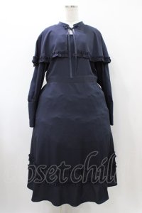 FLC / MINA*ケープワンピース 3L ネイビー H-25-12-05-1033-0-OP-NS-ZH