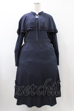 画像1: FLC / MINA*ケープワンピース 3L ネイビー H-25-12-05-1033-0-OP-NS-ZH