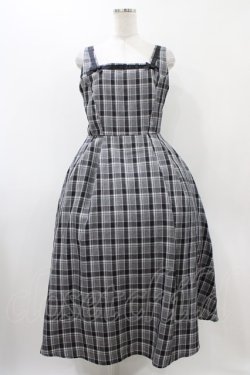 画像1: m petit by misako / AMCHKスクエアネックジャンパースカート L グレー H-25-12-05-1036-LO-OP-NS-ZH