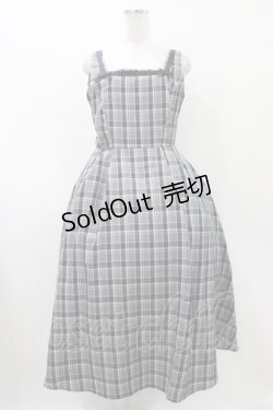 画像1: m petit by misako / AMCHKスクエアネックジャンパースカート L グレー H-25-12-05-1036-LO-OP-NS-ZH