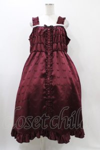 Cherirulu Chocola / リボン柄ジャンパースカート 3L ボルドー H-25-12-05-1037-0-OP-NS-ZH