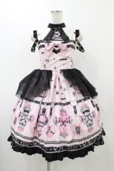 STRANGE CAT EYES（海外ロリータブランド） / ボンテージベアジャンパースカート M ピンク H-25-12-05-1040-0-OP-YZ-ZH