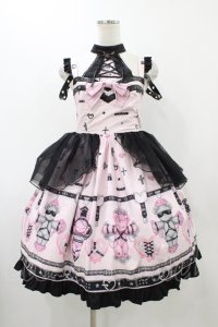 STRANGE CAT EYES（海外ロリータブランド） / ボンテージベアジャンパースカート M ピンク H-25-12-05-1040-0-OP-YZ-ZH