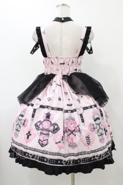 画像2: STRANGE CAT EYES（海外ロリータブランド） / ボンテージベアジャンパースカート M ピンク H-25-12-05-1040-0-OP-YZ-ZH