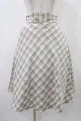 F＆A / コインチェーン使いパステルチェックフレアースカート サイズ1 PURPLE×BR H-25-12-05-1045-0-SK-NS-ZH