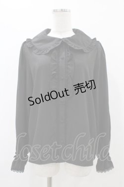 画像1: m petit by misako / AM マルエリフリルブラウス L ブラック H-25-12-05-1050-LO-BL-NS-ZH