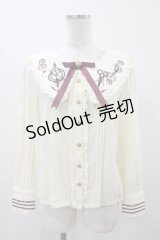 Amavel / big衿歯車刺繍ブラウス Free 生成り H-25-12-05-1056-CA-BL-NS-ZH