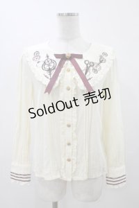 Amavel / big衿歯車刺繍ブラウス Free 生成り H-25-12-05-1056-CA-BL-NS-ZH