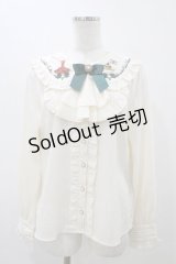 Amavel / 喫茶アマベルのランチセットブラウス Free 生成り/グリーン H-25-12-05-1057-CA-BL-NS-ZH