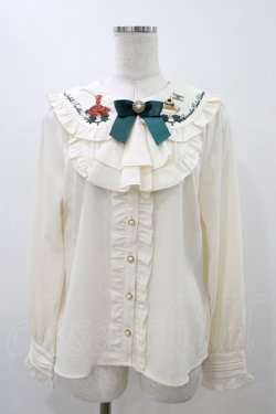 画像1: Amavel / 喫茶アマベルのランチセットブラウス Free 生成り/グリーン H-25-12-05-1057-CA-BL-NS-ZH