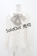 Amavel / くまの探偵さん ネクタイ&チェックリボンブラウス Free  H-25-12-05-1058-CA-BL-NS-ZH