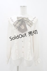 Amavel / くまの探偵さん ネクタイ&チェックリボンブラウス Free  H-25-12-05-1058-CA-BL-NS-ZH