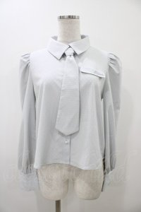 evelyn / ネクタイ付きシャツ Free アイスグレイ H-25-12-05-1059-LO-BL-NS-ZH